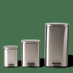 Poubelles De Cuisine|Poubelles^CASA ADELE Poubelle à Pédale 12l Argent