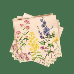 Serviettes^CASA ECO FLORAL Set De 20 Serviettes Diverses Couleurs