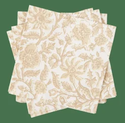 Serviettes^CASA HENNA FLOWER Set De 20 Serviettes Rouge, Beige