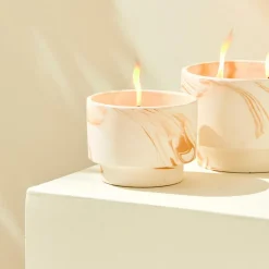 Bougies De Jardin^CASA MARBLE Bougie D'extérieur Blanc, Orange