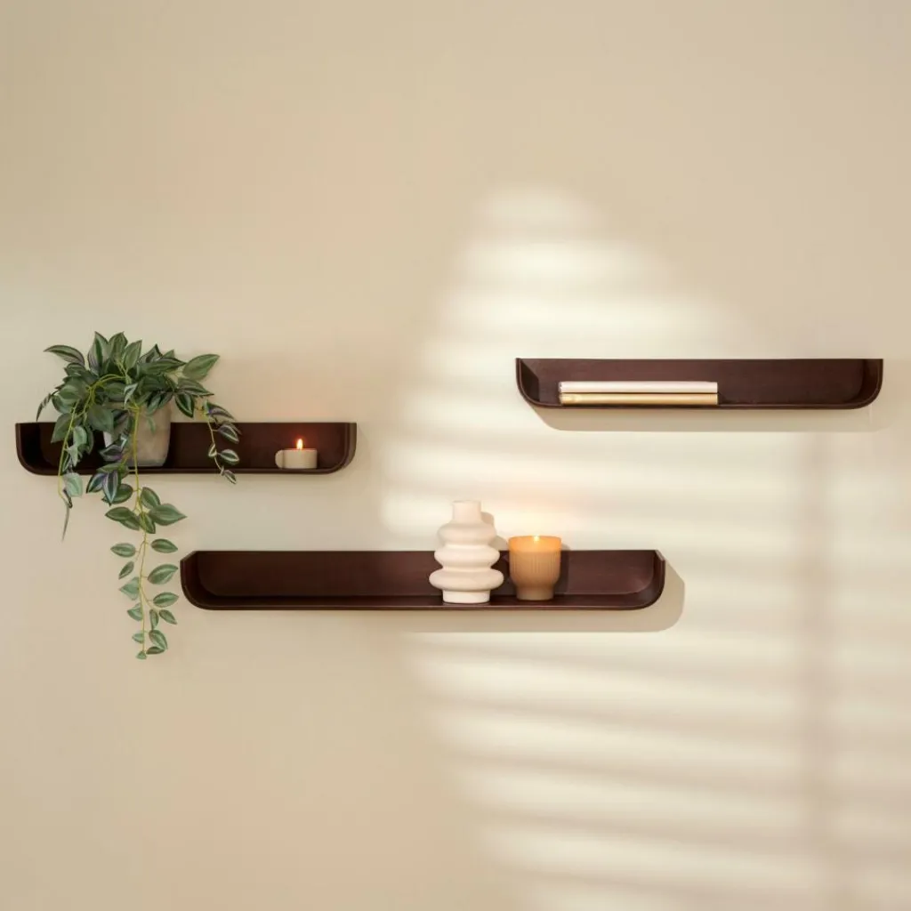 Étagères Murales^CASA NOMA Étagère à Suspendre S/3 Brun