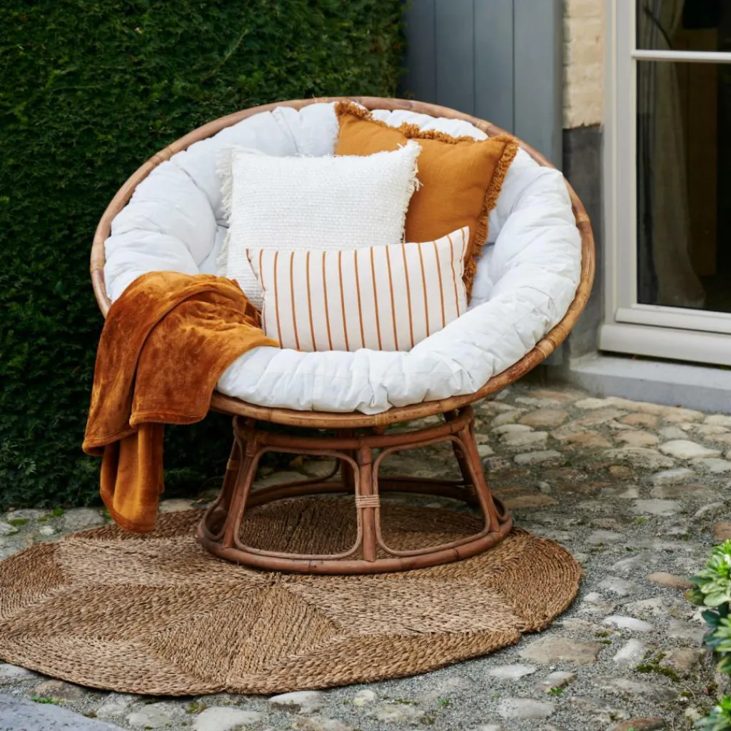 Fauteuils^CASA PAPASAN Chaise Lounge Naturel, Blanc Cassé