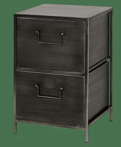 Commodes^CASA PHARMA Armoire à 2 Tiroirs Noir