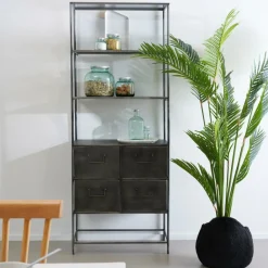 Étagères Murales^CASA PHARMA Étagère Murale Avec 4 Tiroirs Noir