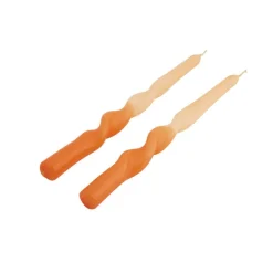 Bougies^CASA SPIRAL Bougie Dîner Orange