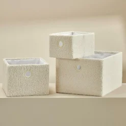 Boîtes De Rangement^CASA TEDDY Panier Pliable Blanc Cassé