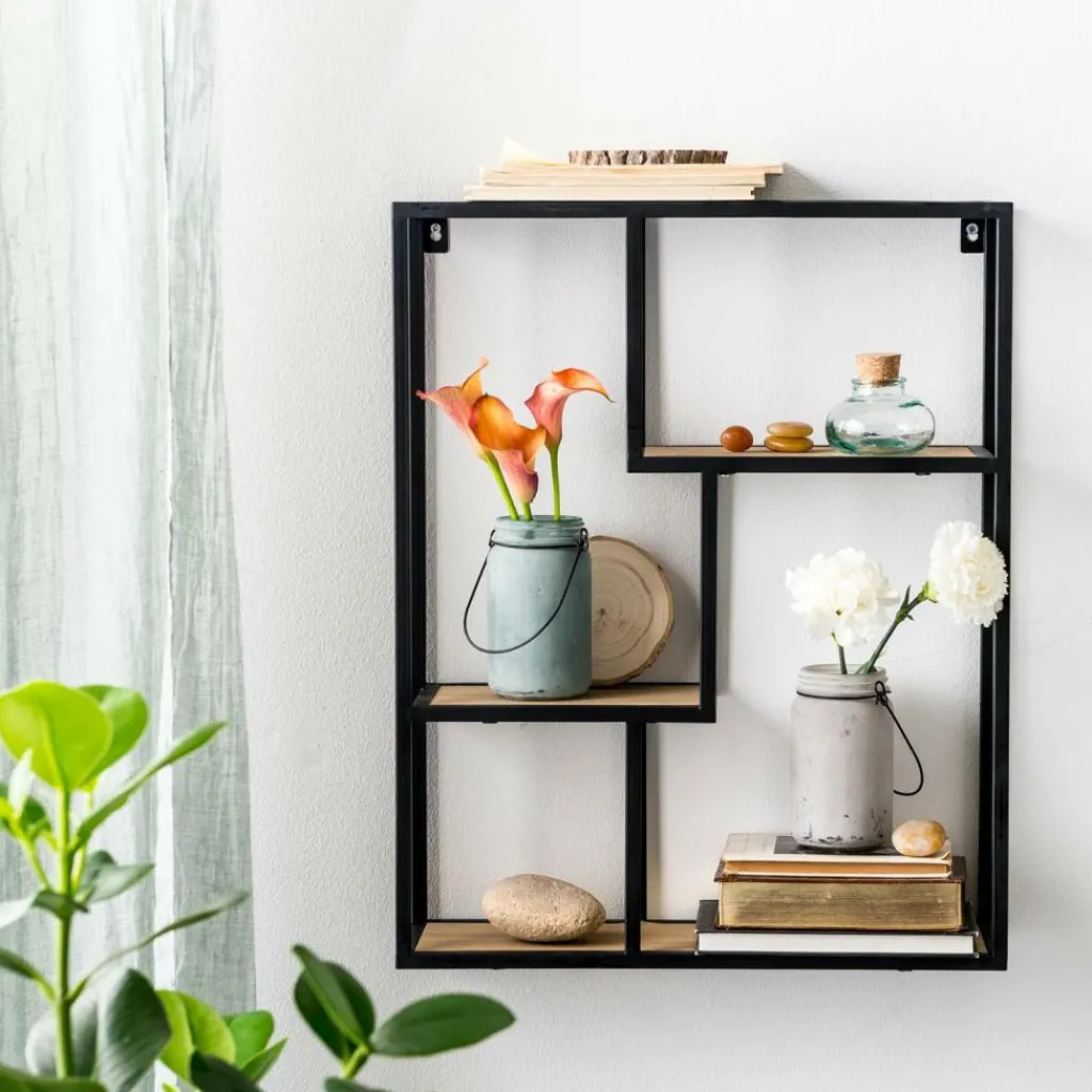 Étagères Murales^CASA TRAPP Étagère à Suspendre Noir